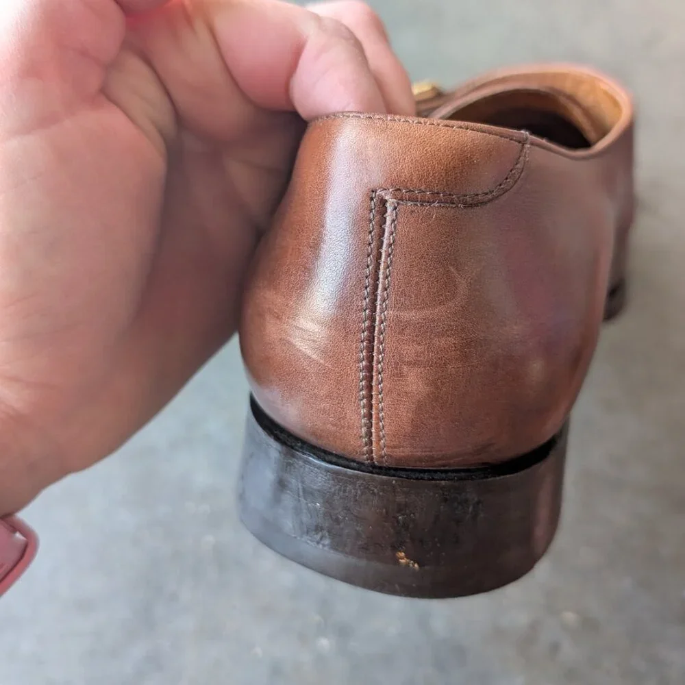 Finsbury Beckett Brown Leather Single Monk Strap Dress Shoes size 10